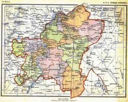 АССР немцев Поволжья в 1920-е гг. Политико-административная карта